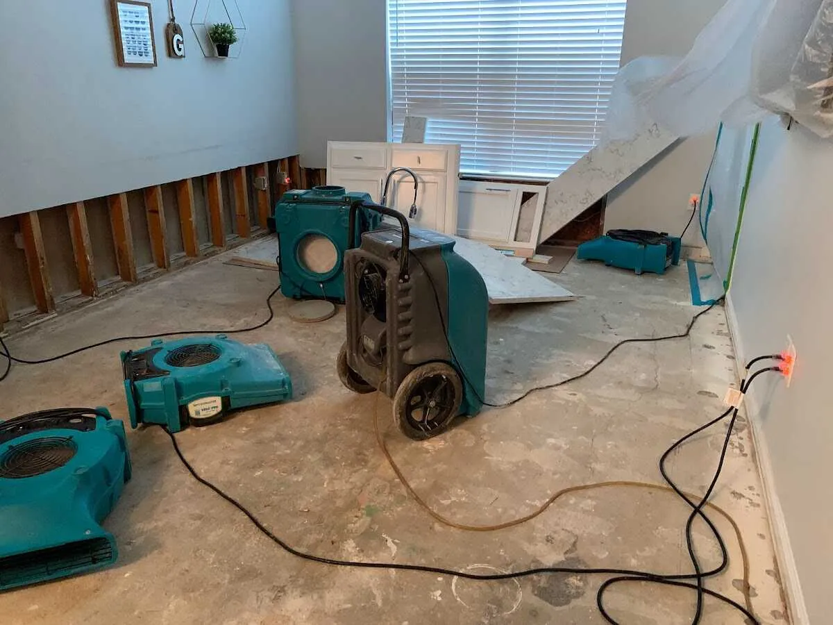 Dehumidifier in flood-cut room for Water Extraction & Removal in Lutz